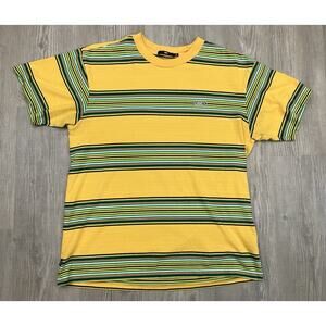 OBEY Yellow And Green Striped Tshirt Men’s Size S